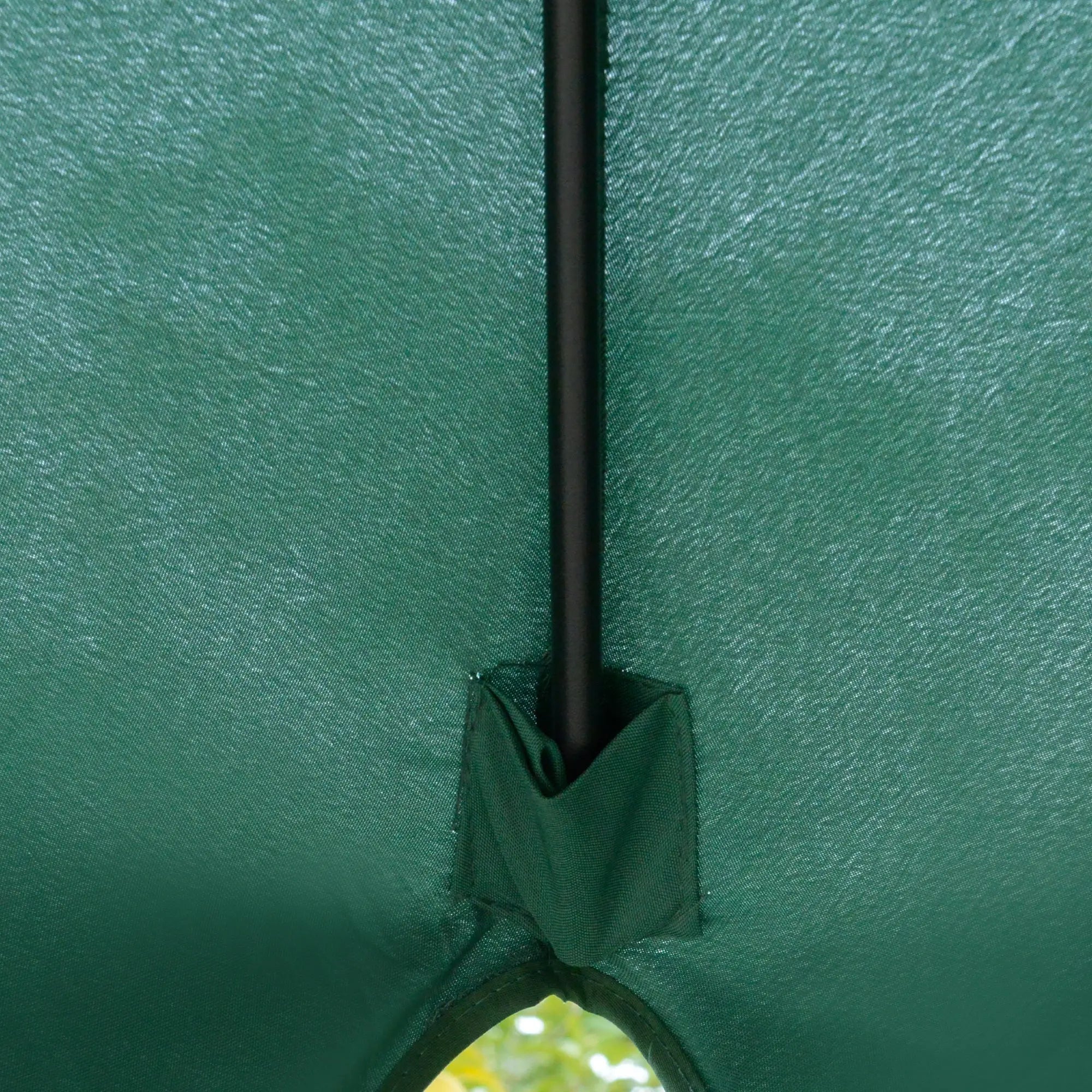 Outsunny 2.7m Patio Parasol Garden Umbrellas Outdoor Sun Shade Table Umbrella with Tilt, Crank, 8 Ribs, Ruffles, Green 