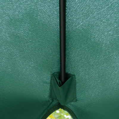 Outsunny 2.7m Patio Parasol Garden Umbrellas Outdoor Sun Shade Table Umbrella with Tilt, Crank, 8 Ribs, Ruffles, Green 