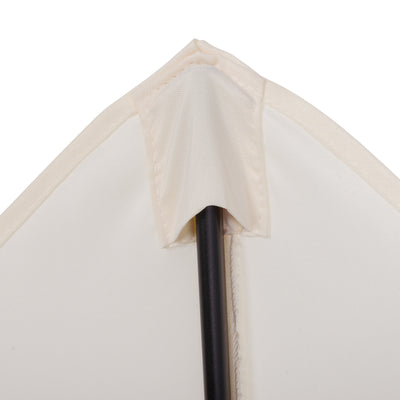 Outsunny 2m Garden Parasol Umbrella, Outdoor Sun Shade with 6 Sturdy Ribs for Balcony, Bench, Garden, Cream White 