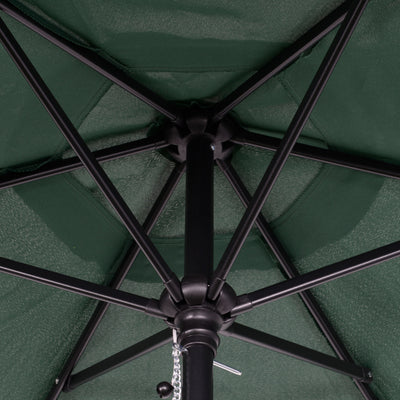 Outsunny 2m Garden Parasol Umbrella, Outdoor Sun Shade with 6 Sturdy Ribs for Balcony, Bench, Garden, Green 