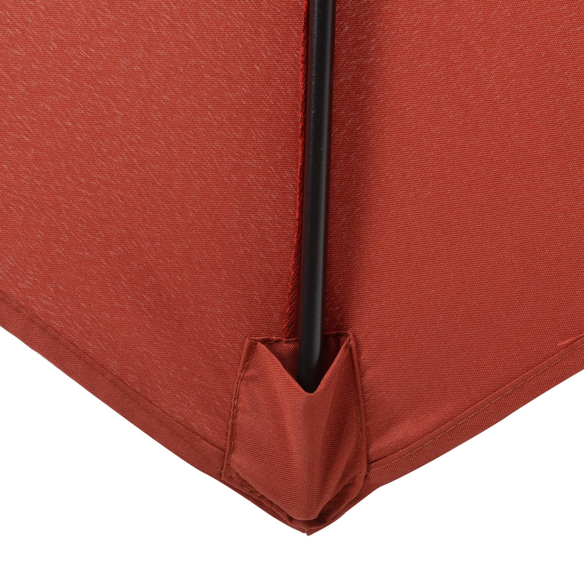Outsunny 2m Garden Parasol Umbrella, Outdoor Sun Shade with 6 Sturdy Ribs for Balcony, Bench, Garden, Wine Red 