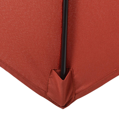 Outsunny 2m Garden Parasol Umbrella, Outdoor Sun Shade with 6 Sturdy Ribs for Balcony, Bench, Garden, Wine Red 