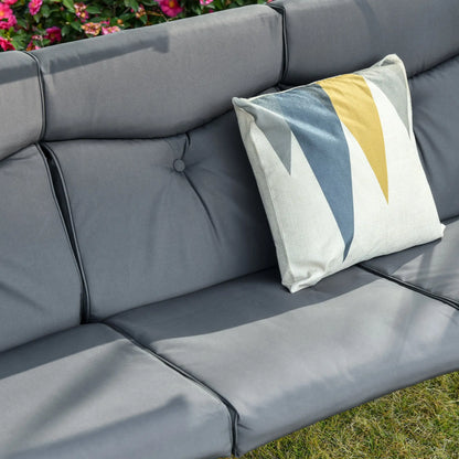 Outsunny 3 Seater Garden Swing Chair with Adjustable Canopy, Cushion and Coffee Tables for Outdoor Patio Garden Grey 