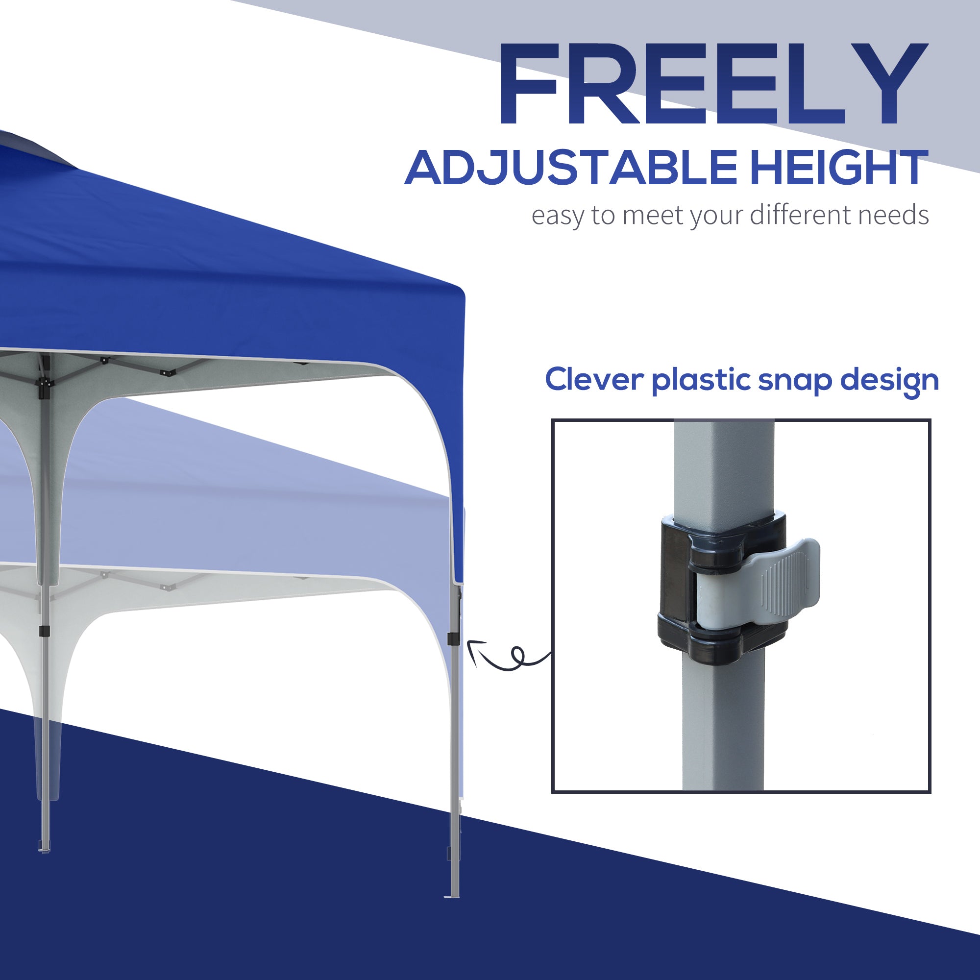 Outsunny 3 x 3(M) Pop Up Gazebo, UPF 50+ Foldable Canopy Tent with Wheeled Carrybag, 4 Leg Weight Bags, Height Adjustable Marquee Shelter 1 person easy setup for Outdoor Garden Patio Party, Blue 