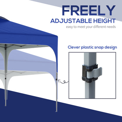 Outsunny 3 x 3(M) Pop Up Gazebo, UPF 50+ Foldable Canopy Tent with Wheeled Carrybag, 4 Leg Weight Bags, Height Adjustable Marquee Shelter 1 person easy setup for Outdoor Garden Patio Party, Blue 