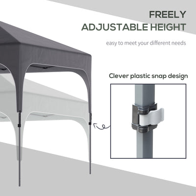 Outsunny 3 x 3(M) Pop Up Gazebo, UPF 50+ Foldable Canopy Tent with Wheeled Carrybag, 4 Leg Weight Bags, Height Adjustable Marquee Shelter 1 person easy setup for Outdoor Garden Patio Party, Dark Grey 