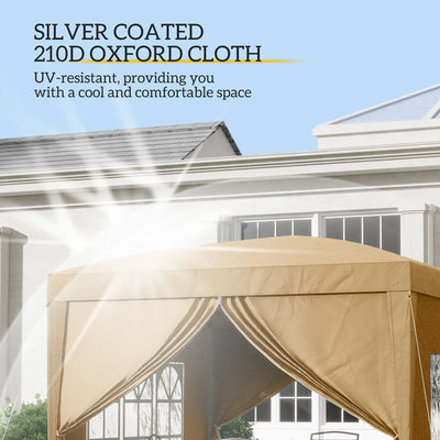 Outsunny 3 x 3(m) Pop Up Gazebo - Khaki 