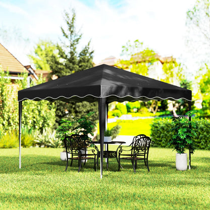 Outsunny 3 x 3cm Adjustable Height Pop-Up Gazebo, with Bag - Black 
