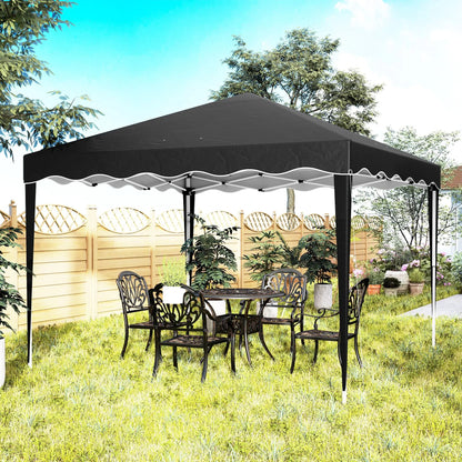 Outsunny 3 x 3cm Adjustable Height Pop-Up Gazebo, with Bag - Black 