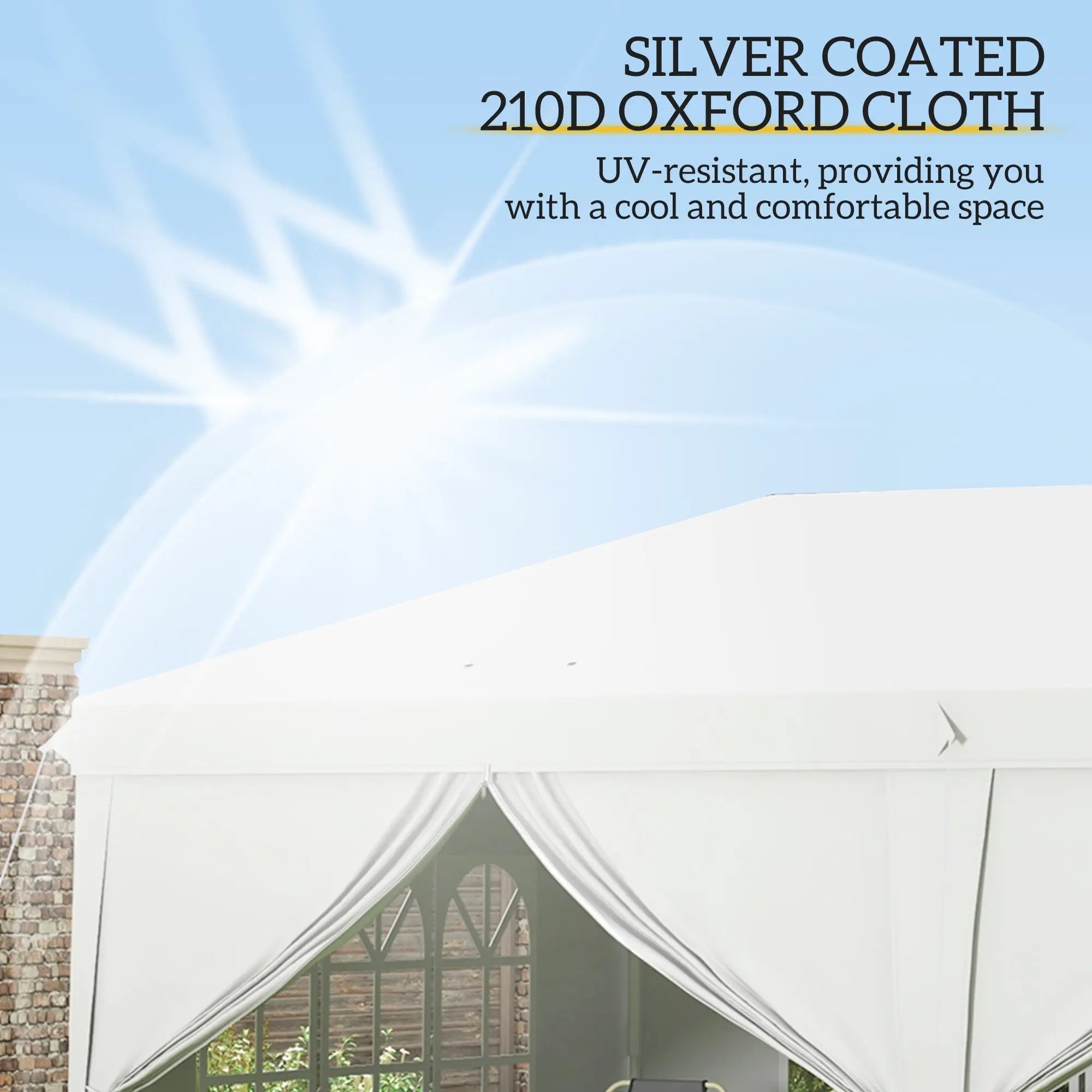 Outsunny 3 x 6 m Garden Pop Up Gazebo, Wedding Party Tent Marquee, Water Resistant Awning Canopy with Sidewalls, Windows, Carry Bag, White 