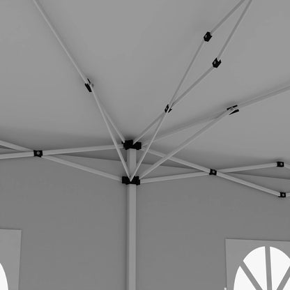 Outsunny 3 x 6 m Garden Pop Up Gazebo, Wedding Party Tent Marquee, Water Resistant Awning Canopy with Sidewalls, Windows, Carry Bag, White 