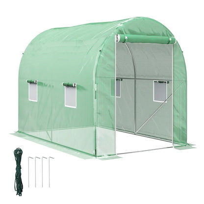 Outsunny 300 x 195cm Walk-In Tunnel Greenhouse - Green 