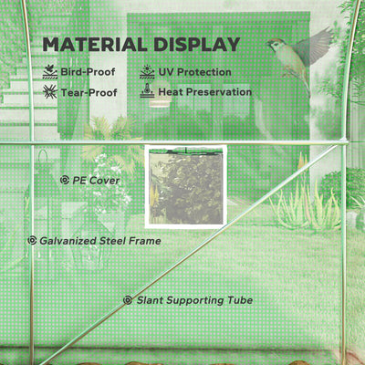 Outsunny 300 x 195cm Walk-In Tunnel Greenhouse - Green 