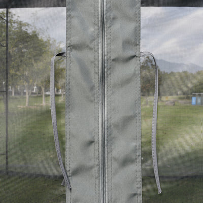 Outsunny 3(M)x3(M) Garden Gazebo Double Top Outdoor Canopy Patio Event Party Wedding Tent Backyard Sun Shade with Netting - Grey 