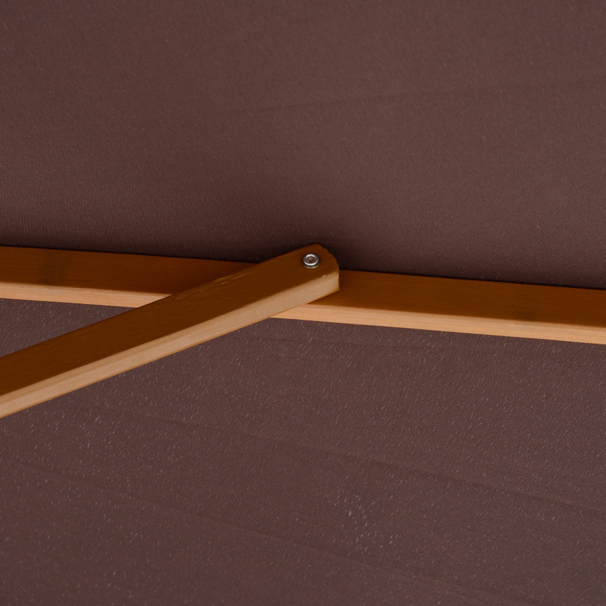 Outsunny 3(m) Garden Parasol, Pulley Operated Patio Umbrella, Wooden Parasol, Table Market Umbrella with Rope Pulley Mechanism and 8 Ribs, Coffee 