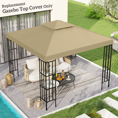 Outsunny 3(m) Gazebo Top Cover Double Tier Canopy Replacement Pavilion Roof Deep Beige 