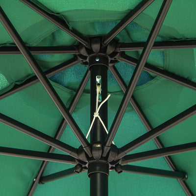 Outsunny 3(m) Tilting Parasol Garden Umbrellas, Outdoor Sun Shade with 8 Ribs, Tilt and Crank Handle for Balcony, Bench, Garden, Green 