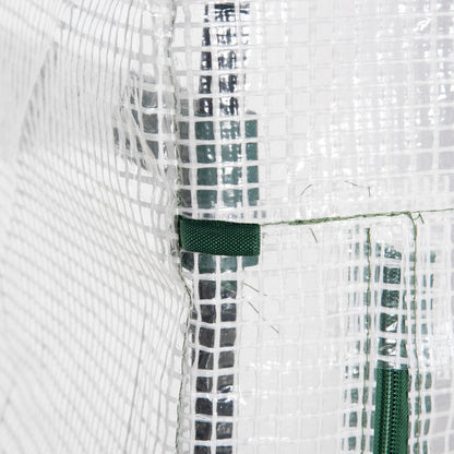 Outsunny 4 Tier Mini Greenhouse, Portable Compact Green House with Steel Frame, PE Cover, Roll-up Door, 70 x 50 x 160 cm, White 