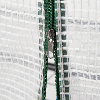 Outsunny 4 Tier Mini Greenhouse, Portable Compact Green House with Steel Frame, PE Cover, Roll-up Door, 70 x 50 x 160 cm, White 