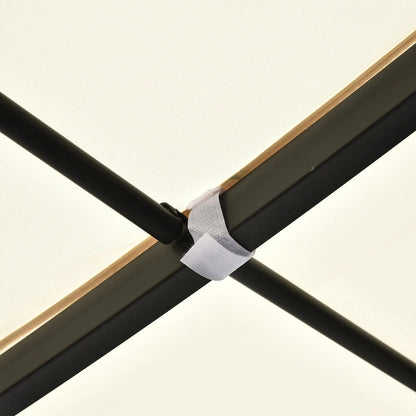 Outsunny 4 x 3 Meters Canopy Metal Wall Gazebo Awning Garden Marquee Shelter Door Porch - Cream 