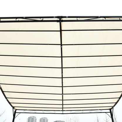 Outsunny 4 x 3 Meters Canopy Metal Wall Gazebo Awning Garden Marquee Shelter Door Porch - Cream 