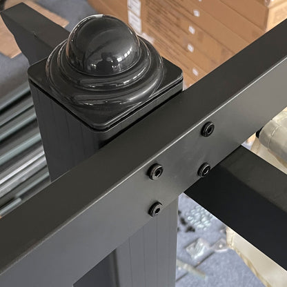 Outsunny 4 x 3(m) Aluminium Pergola with Retractable Roof, Garden Gazebo Canopy Shelter for Outdoor, Patio, Cream White 