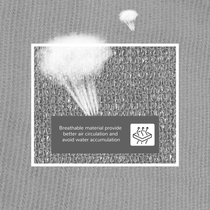 Outsunny 4x4m Triangle Sun Shade Sail, Outdoor UV Protection HDPE Canopy, Patio Deck Shelter with Steel Rings and Ropes, Grey 