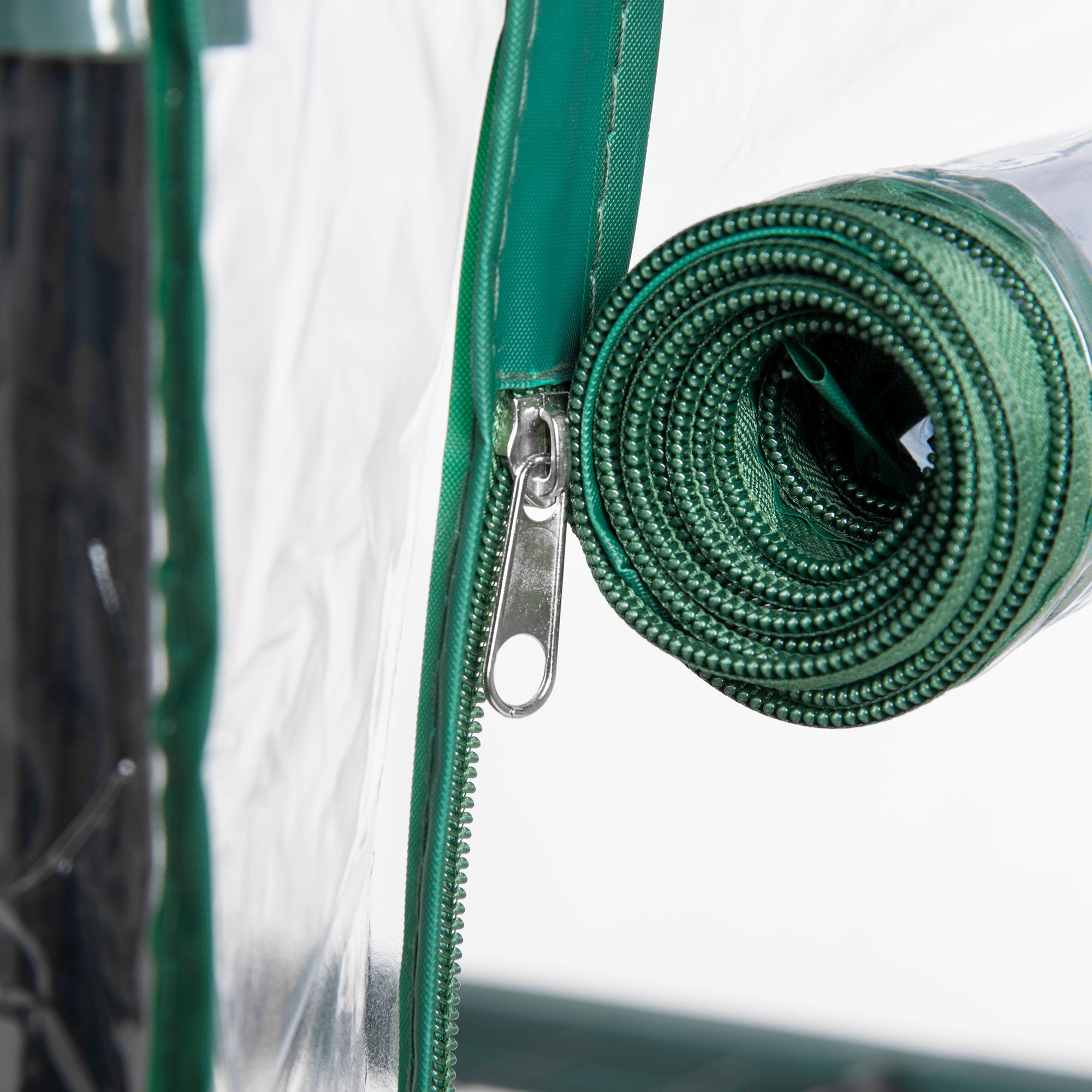 Outsunny 5 Tier Mini Greenhouse, Portable Greenhouse with Reinforced Plastic Cover, Garden Grow House with Roll Up Door and Shelves, 69 x 49 x 193cm, Green 