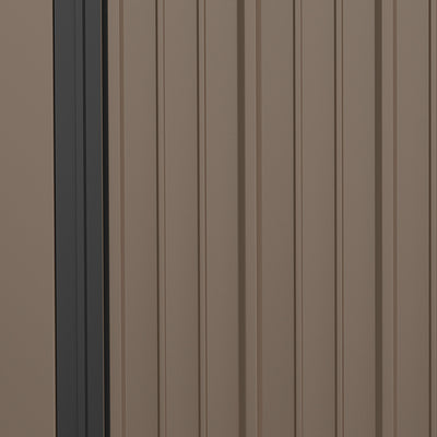 Outsunny 5.3 x 3.1ft Corrugated Steel Garden Shed - Brown 