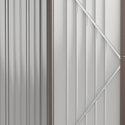Outsunny 5.3 x 3.1ft Corrugated Steel Garden Shed - Brown 