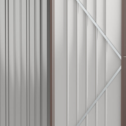 Outsunny 5.3 x 3.1ft Corrugated Steel Garden Shed - Brown 
