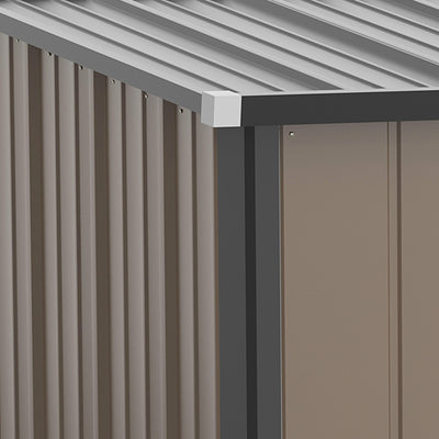 Outsunny 5.3 x 3.1ft Corrugated Steel Garden Shed - Brown 