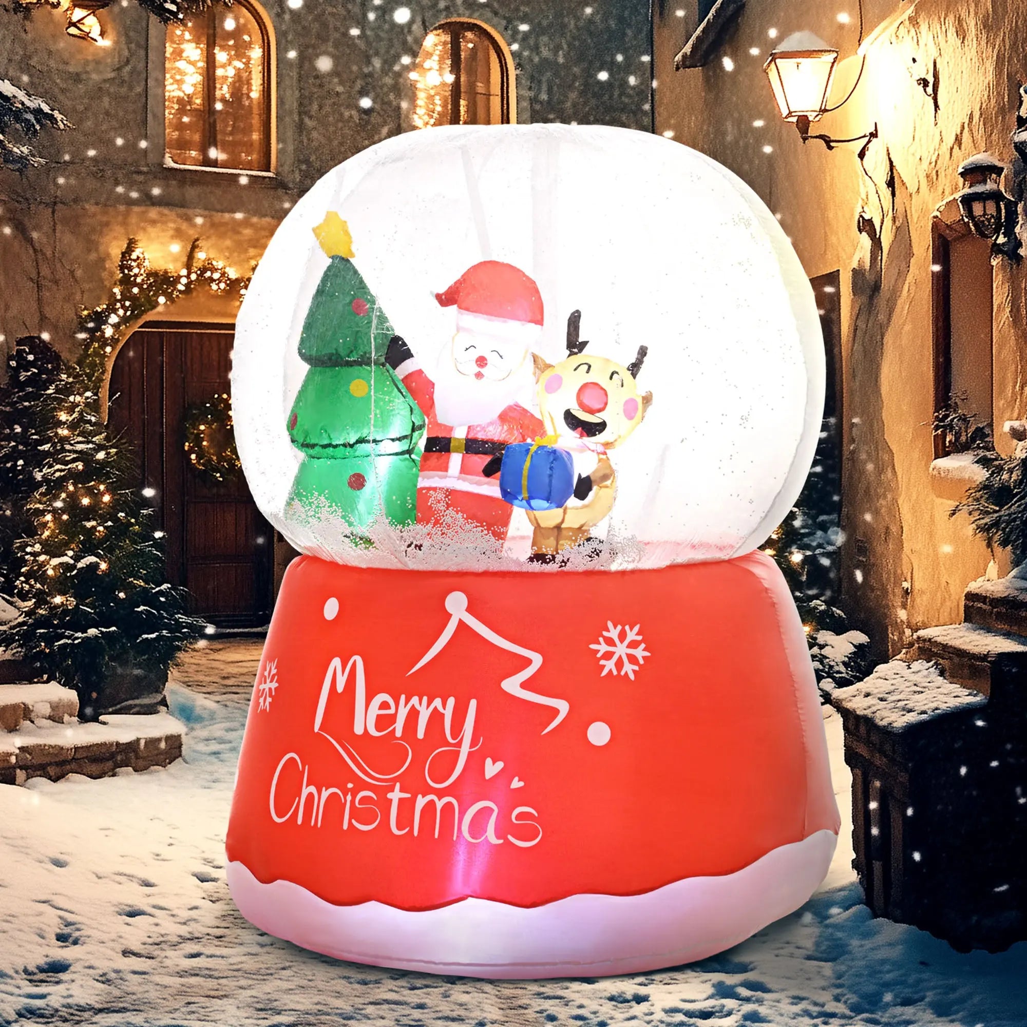 Outsunny 5.5ft Inflatable Snow Globe Christmas Decoration 