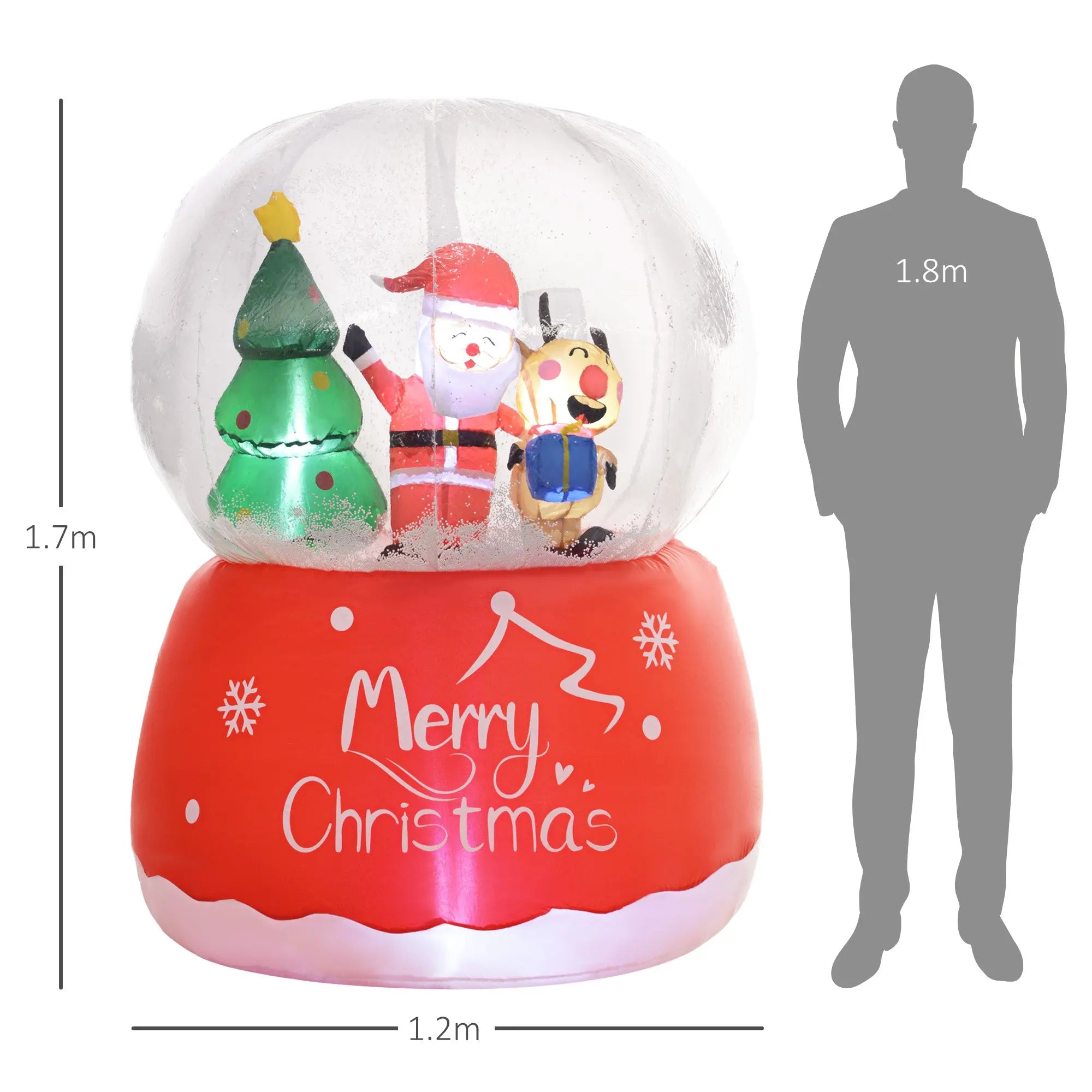Outsunny 5.5ft Inflatable Snow Globe Christmas Decoration 