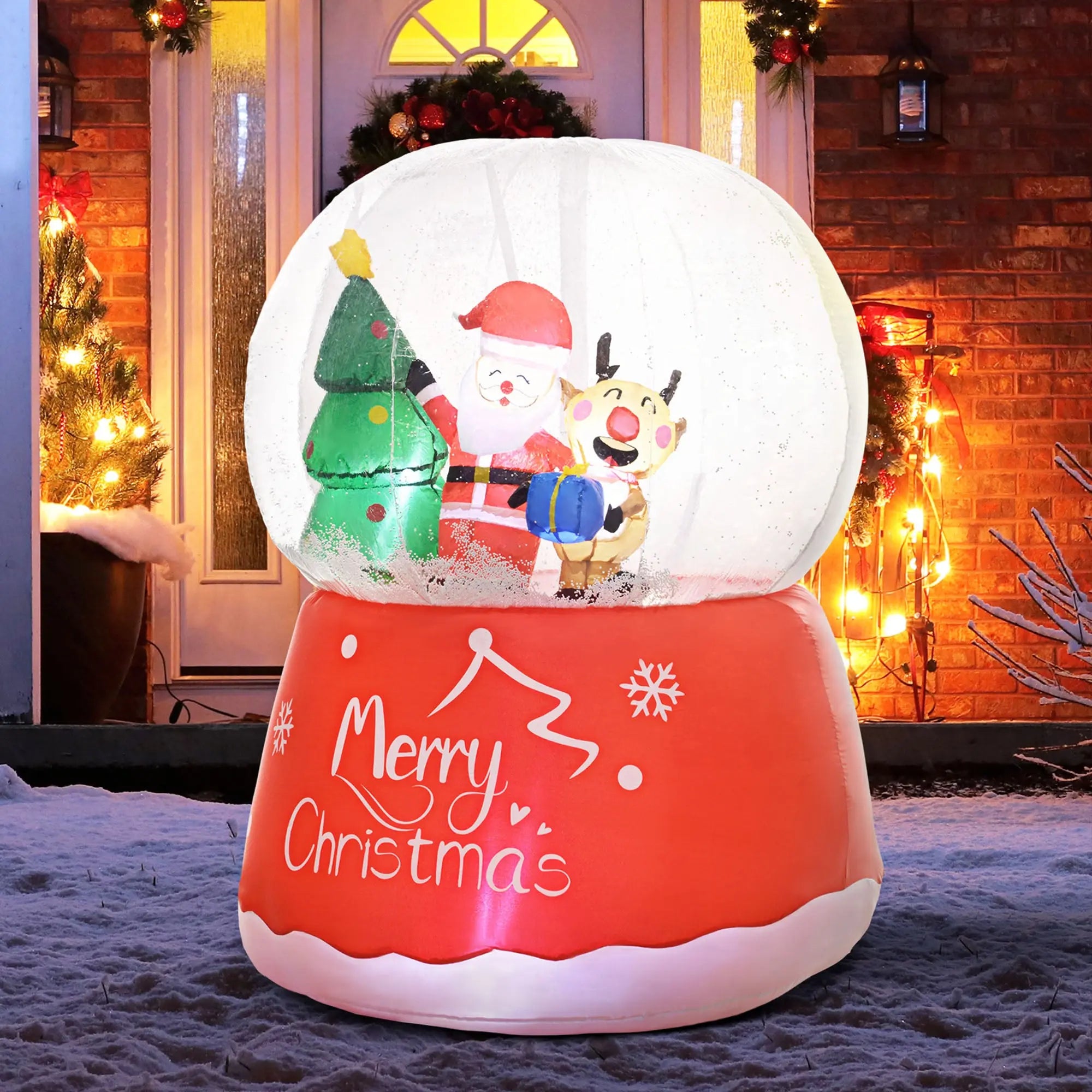 Outsunny 5.5ft Inflatable Snow Globe Christmas Decoration 