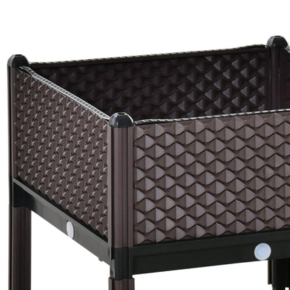 Outsunny 50cm x 50cm x 46.5cm Set of 2 41L Plastic Raised Garden Bed, Planter Box, Flower Vegetables Planting Container with Self-Watering Design and Drainage Holes for Patio Balcony 