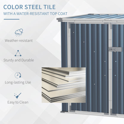 Outsunny 5ft x 3ft Garden 2-Bin Steel Storage Shed, Double Rubbish Storage Shed, Hide Dustbin w/ Locking Doors and Openable Lid 