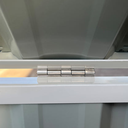 Outsunny 5ft x 3ft Garden 2-Bin Steel Storage Shed, Double Rubbish Storage Shed, Hide Dustbin w/ Locking Doors and Openable Lid 