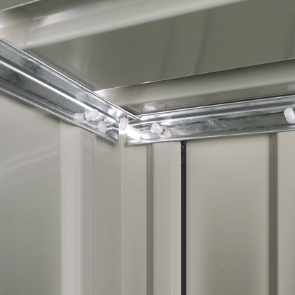 Outsunny 5ft x 3ft Metal Garden Storage Shed, Outdoor Tool Shed with Sloped Roof, Lockable Door for Tools, Equipment, Grey 