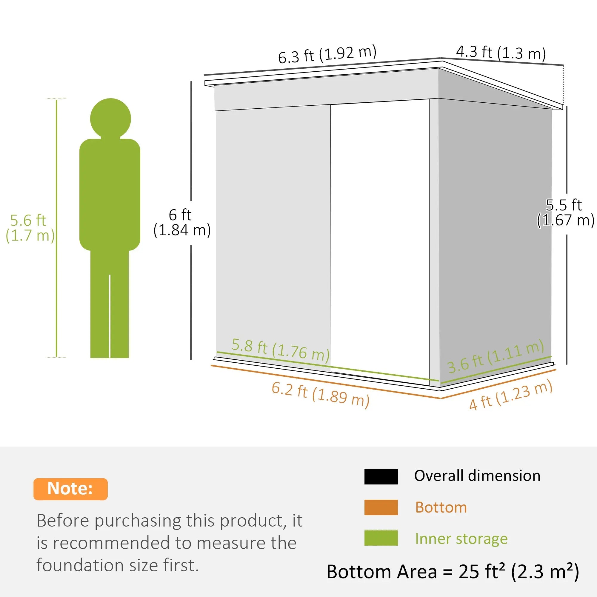 Outsunny 6 x 4ft Metal Garden Storage Shed, Outdoor Tool Storage Shed with Lockable Door and Gloves for Garden, Patio, Dark Grey 