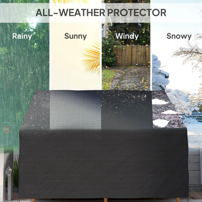Outsunny 600D Oxford Cloth Furniture Cover, 2 Seater Sofa Protector for Garden Patio, Outdoor, Waterproof, Black, 140L x 84W x 56/94H cm 