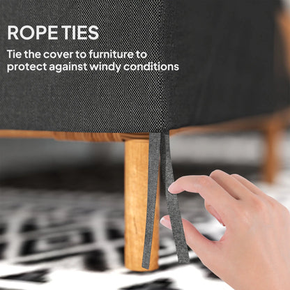 Outsunny 600D Oxford Cloth Furniture Cover, 2 Seater Sofa Protector for Garden Patio, Outdoor, Waterproof, Black, 140L x 84W x 56/94H cm 