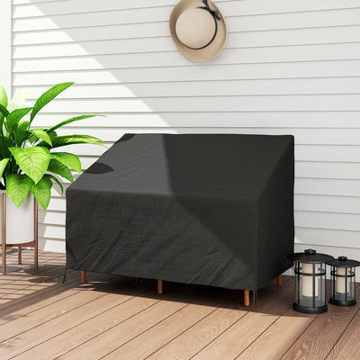 Outsunny 600D Oxford Cloth Furniture Cover, 2 Seater Sofa Protector for Garden Patio, Outdoor, Waterproof, Black, 140L x 84W x 56/94H cm 
