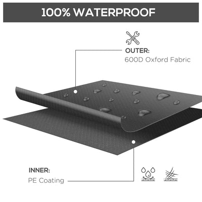Outsunny 600D Oxford Table Set Cover Outdoor Garden Rattan Furniture Protection Cover Protector Waterproof Anti-UV, Black, 245 x 165 x 66 cm 