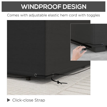 Outsunny 600D Oxford Table Set Cover Outdoor Garden Rattan Furniture Protection Cover Protector Waterproof Anti-UV, Black, 245 x 165 x 66 cm 