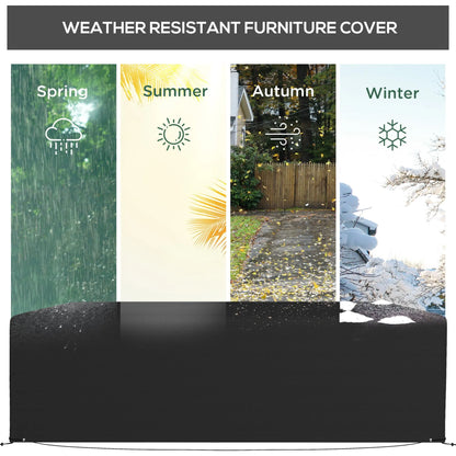 Outsunny 600D Oxford Table Set Cover Outdoor Garden Rattan Furniture Protection Cover Protector Waterproof Anti-UV, Black, 245 x 165 x 66 cm 