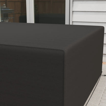 Outsunny 600D Oxford Table Set Cover Outdoor Garden Rattan Furniture Protection Cover Protector Waterproof Anti-UV, Black, 245 x 165 x 66 cm 