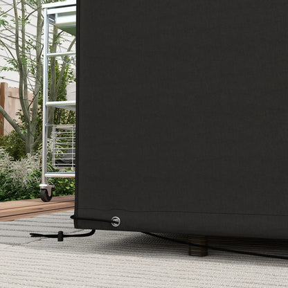 Outsunny 600D Oxford Table Set Cover Outdoor Garden Rattan Furniture Protection Cover Protector Waterproof Anti-UV, Black, 245 x 165 x 66 cm 