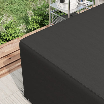 Outsunny 600D Oxford Table Set Cover Outdoor Garden Rattan Furniture Protection Cover Protector Waterproof Anti-UV, Black, 245 x 165 x 66 cm 