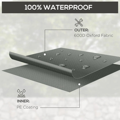 Outsunny 600D Oxford Table Set Cover Outdoor Garden Rattan Furniture Protection Cover Protector Waterproof Anti-UV, Dark Grey, 245 x 165 x 66 cm 